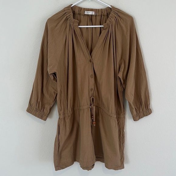 Mustard Seed Boho Brown Romper - Picture 1 of 9